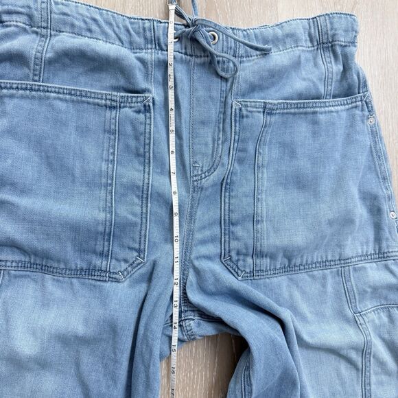 WE THE FREE Silverton Puddle Pull On Barrel Jeans Blue Relaxed Fit Denim L NWT - Picture 8 of 16